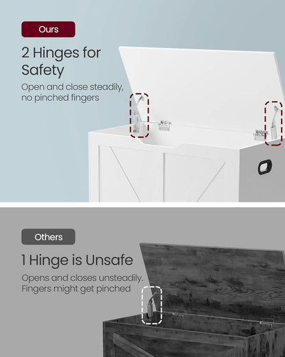 Cloud White PremiumStorage DeluxeBench With Hinges
