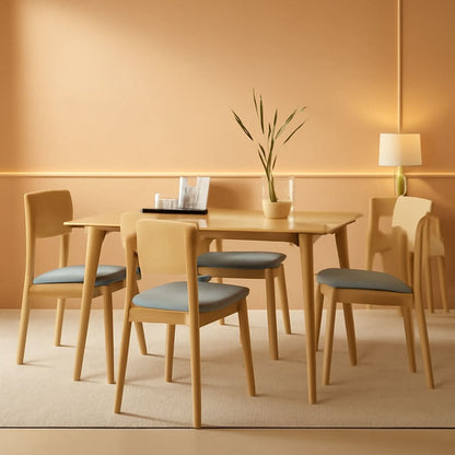 Oak Finish 47 Inch Dining Table With Solid Rubber Wood Legs