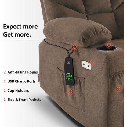 Power Lift Recliner Chair With Extended Footrest For Senior