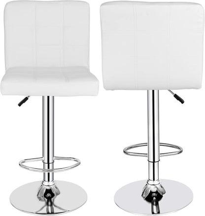 X Large White Adjustable Counter Height Bar Stools Swivel 4 Pack