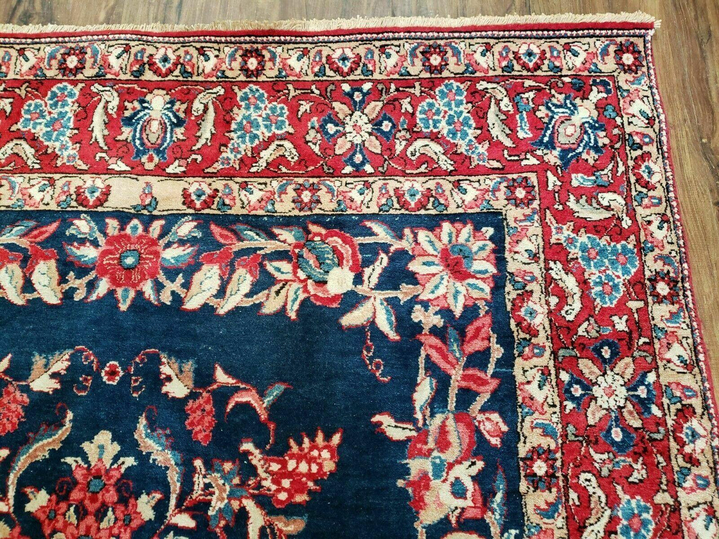 4' X 7' Vintage Handmade Turkish Wool Rug Flowers Birds Tree Of Life Blue Red