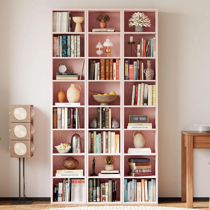 Tall Narrow Eight Tier Corner Bookcase For Home Office