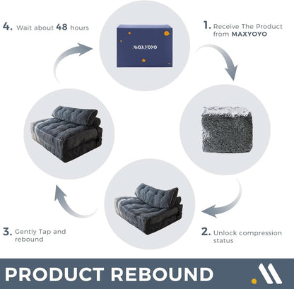 Graphite Grey Foldable SofaBed With Lumbar Support