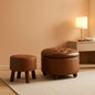 Twenty FourInch Round PU Leatherette Storage Ottoman