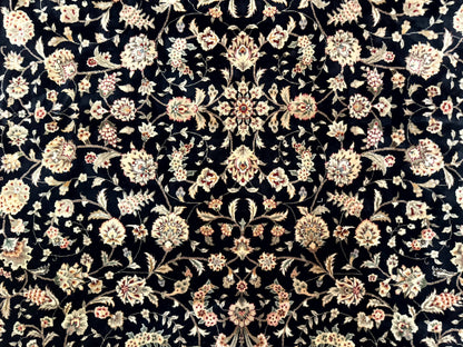 Sino Persian Rug 8x10, Black and Red, Floral Allover