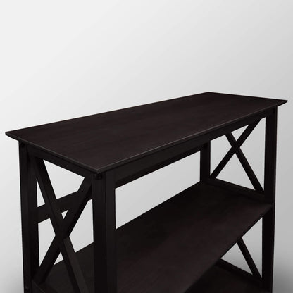 Montego 3 Shelf Bookcase Black Solid Wood Construction