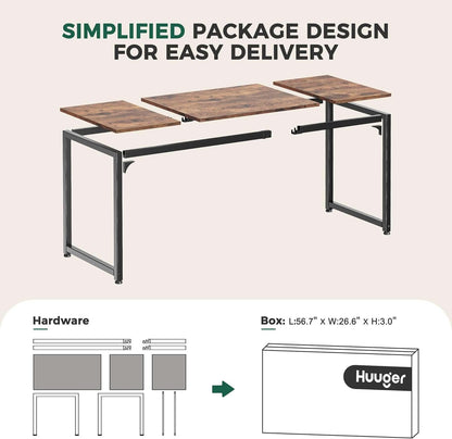 Rustic Brown 80 Inch Computer Desk For Home Office