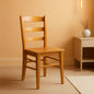Light Oak Ladder Back Dining Chair Set 2 Piece Wood Chairs