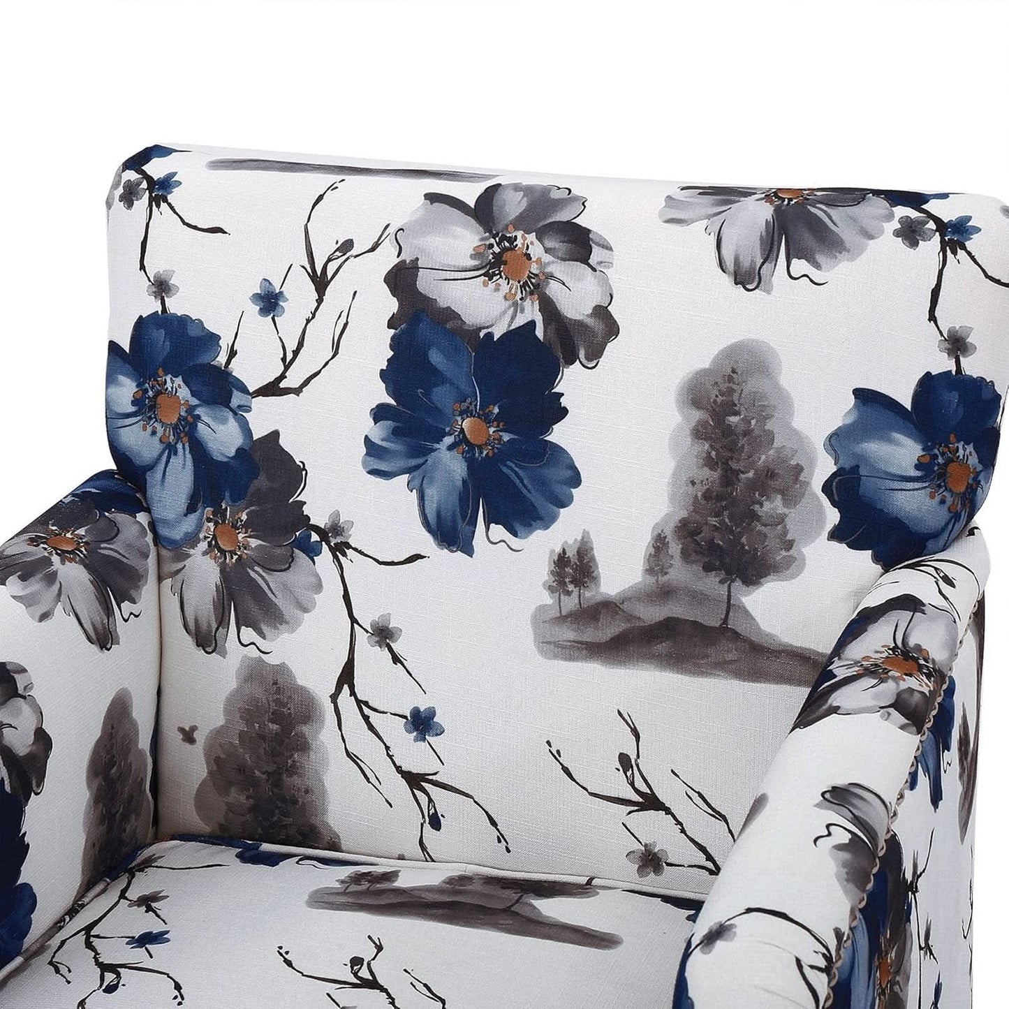 Boaz Floral Print Fabric Club Chair 32 Inch Depth Polyester