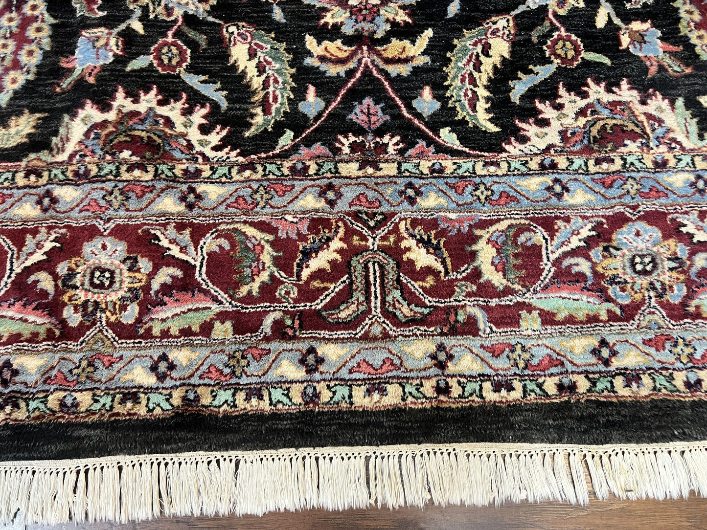 Indo Persian Rug 8x10, Nourison Carpet, Floral, Hand Knotted Vintage Wool Rug