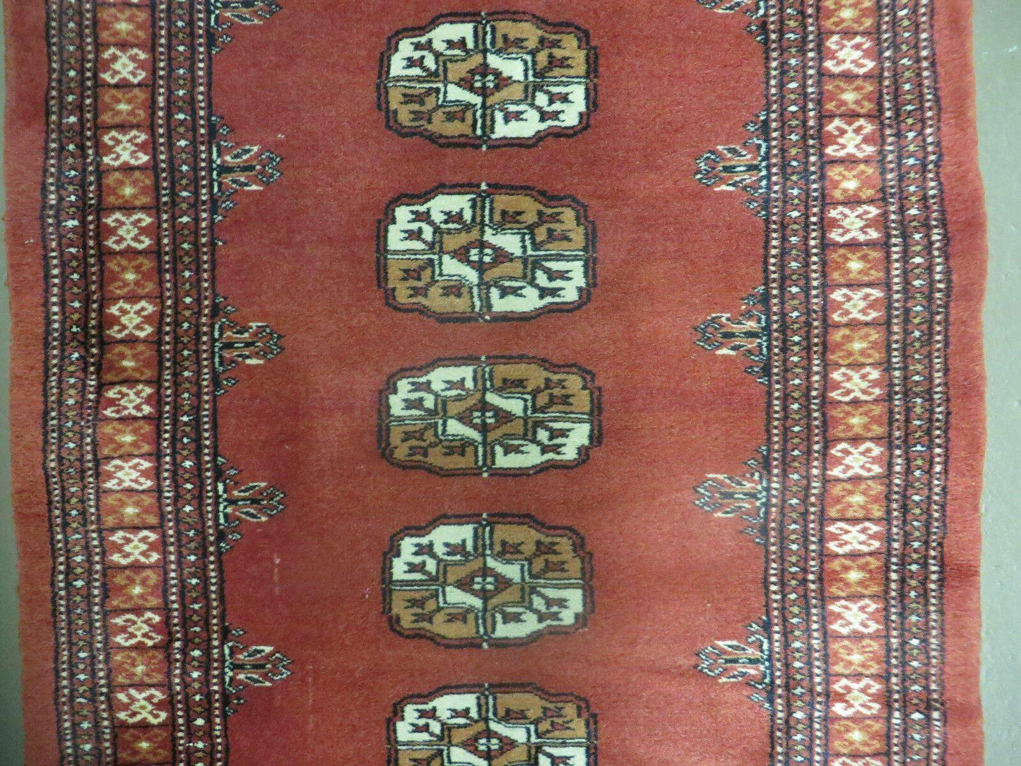 2' 8" X 10' Vintage Handmade Bokhara Turkoman Pakistani Wool Runner Rug Nice