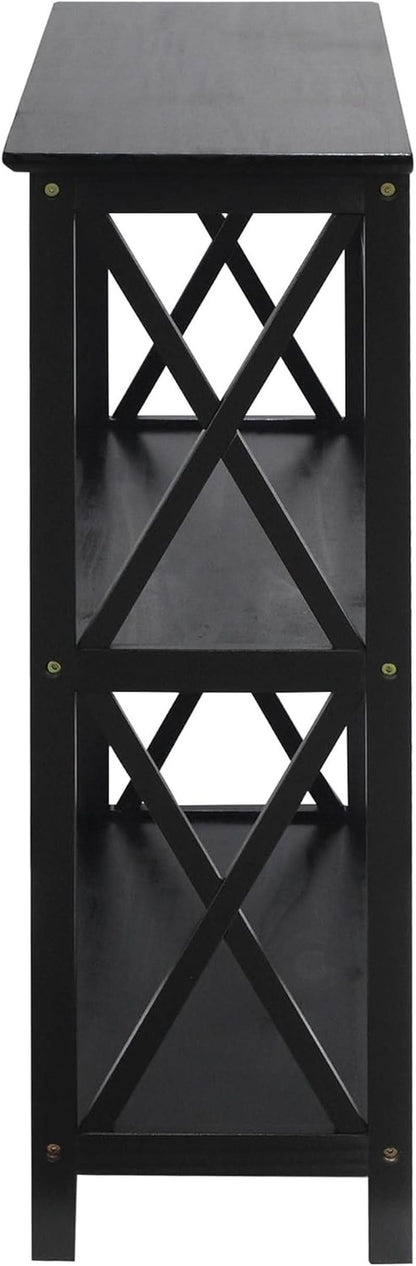 Three Shelf Solid Wood Bookcase For Living Room Storage