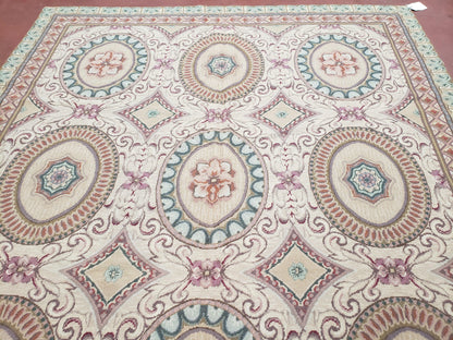 New Needlepoint Rug, 6x9 Needlepoint Carpet, Flatweave Rug, Vicotorian French European English Decor, Elegant Rug for Living Room, Handmade