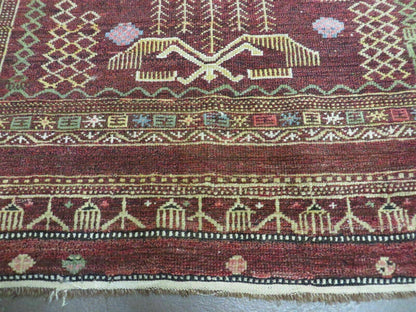 4' X 6' Antique Handmade Caucasian Shirvan Russian Armenian Wool Rug Colorful