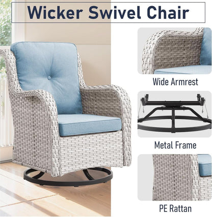 Comfortable 11 Piece Outdoor Furniture Set with Swivel Rockers