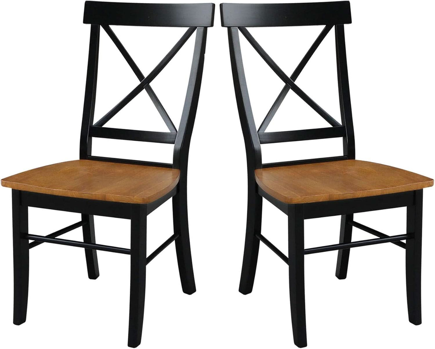 X Back Dining Chair Solid Wood Seat In Black Cherry
