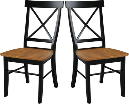 X Back Dining Chair Solid Wood Seat In Black Cherry