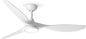 52 Inch White Energy Efficient Ceiling Fan With LED Light