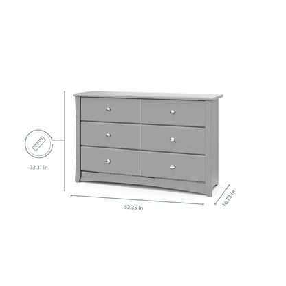 Crescent 6 Drawer Dresser Pebble Gray Nursery Organizer