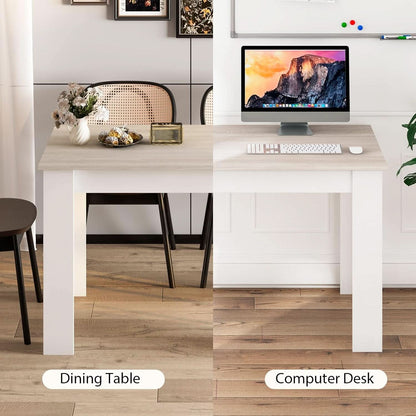 Wooden Dining Table For Four 47 By 28 Inches White Gray