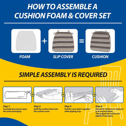 D Shaped Chair Cushions 2 Inch Thick 17 by 16 4 Pack