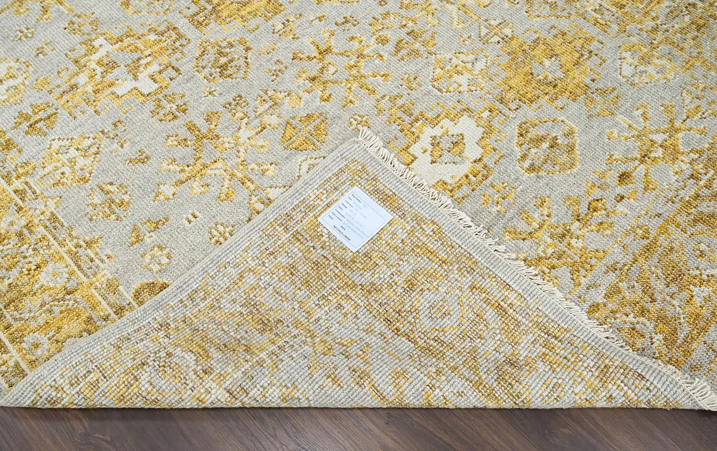 Multi Size Gray, Gold Hand Knotted 100% Wool Turkish Oushak Transitional Oriental Area Rug