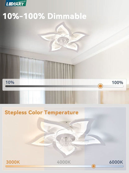 27 Inch Low Profile Ceiling Fan With Integrated LED