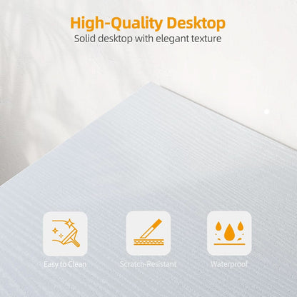 L Shaped Corner Desk 47 Inch With Power Outlets White