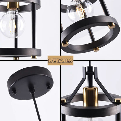 Black Farmhouse Pendant Lights With Adjustable Cords