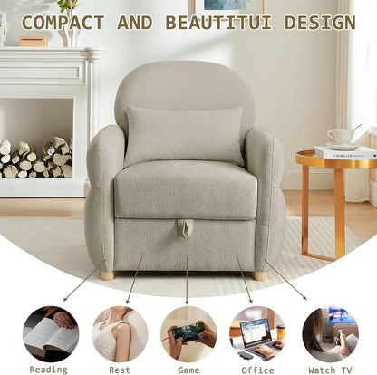Gray 33.5 Inch Luxuriously Textured Modern Armchair
