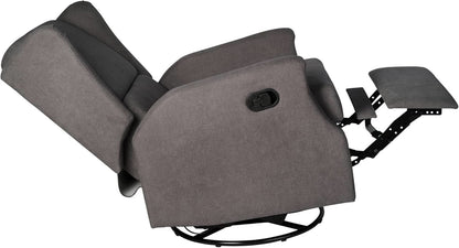Omma Wingback Swivel Glider Recliner Dark Gray Upholstered