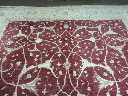10' X 14' Vintage Handmade PESHAVAR CHOBI Pakistani Agra Wool Carpet Nice