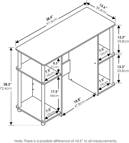 Jaya Computer Desk Americano Finish With Storage Shelves