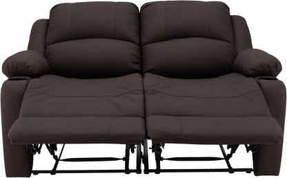 58 Inch Double Wall Hugger Theater Recliner Sofa, Chocolate