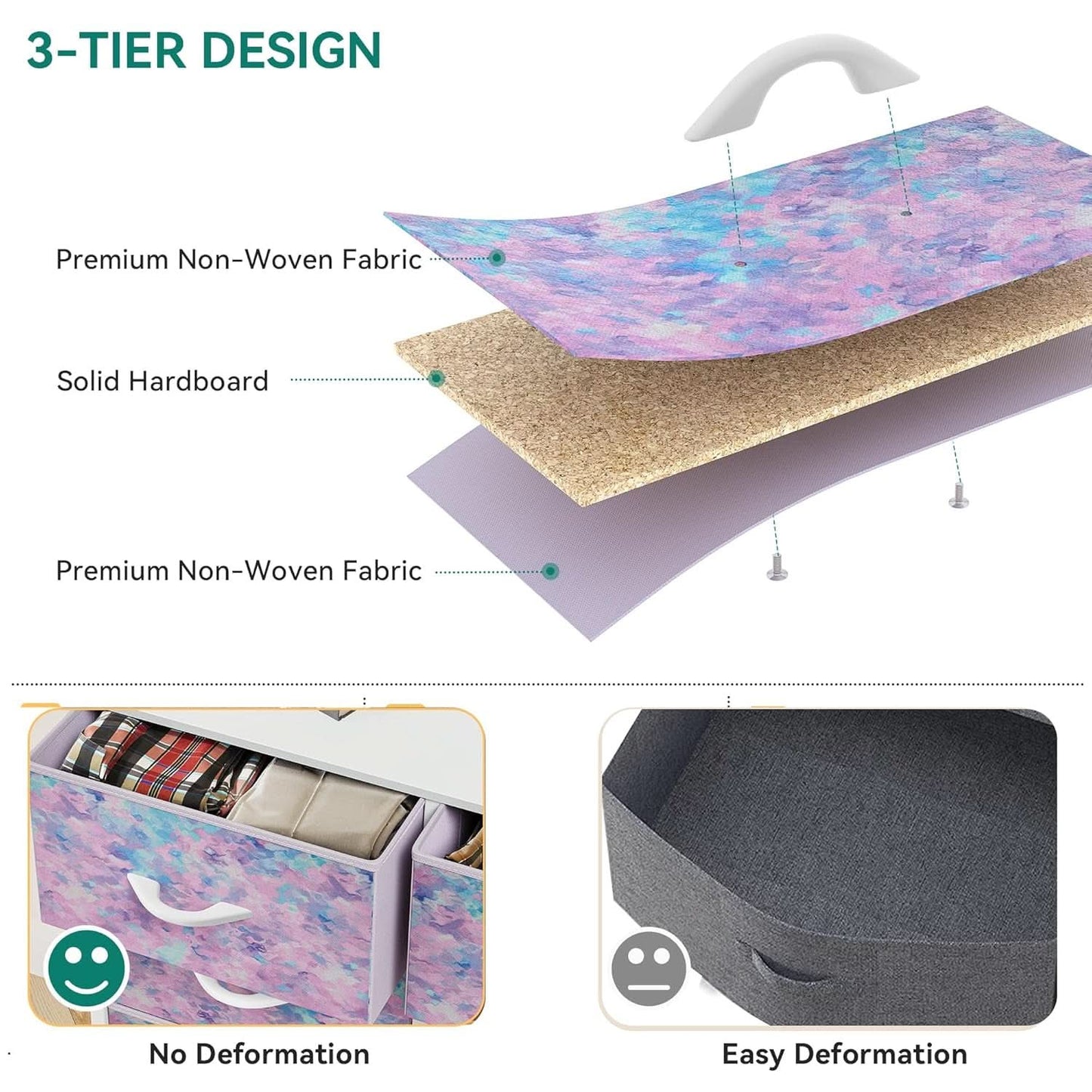 Fabric Dresser With Eight Drawers Storage Organizer