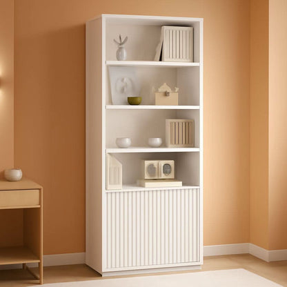 72 Inch Tall Bookcase With Doors 7 Tier Storage Enclosed Cabinets