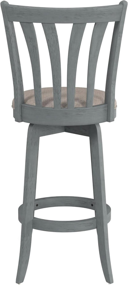 Bar Height Swivel Stool 30 Inch Blue Wire Brush Finish