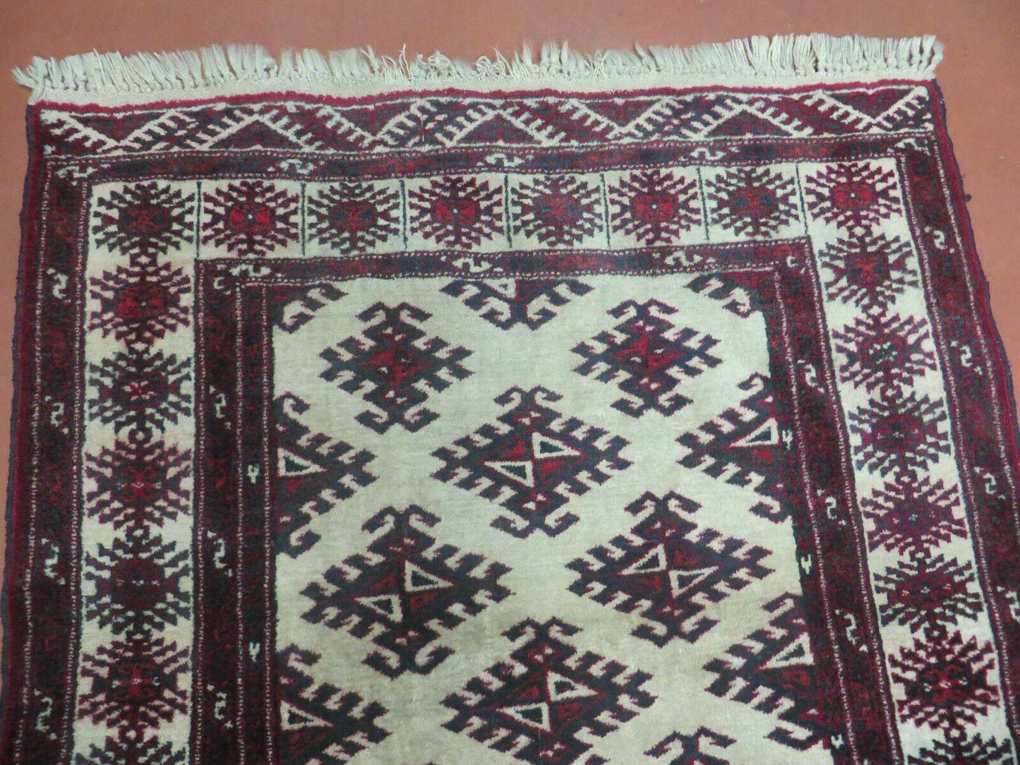 3' X 3' Vintage Handmade Turkoman Bokhara Yamud Wool Rug Nice