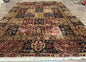 Indo Persian Rug 9x12, Bakhtiari Panel Design, Multicolor, Soft Wool Pile
