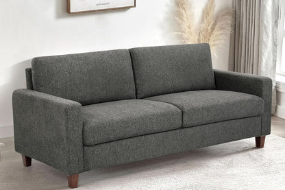 Miles 2 Piece Couch And Loveseat Set With Reversible Pillows Grey