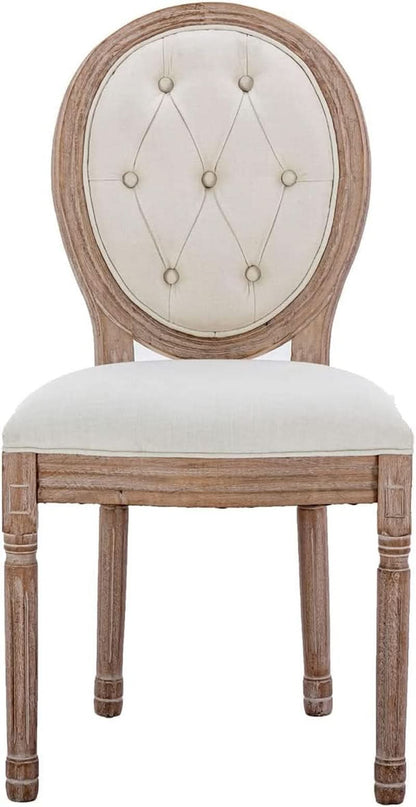 French Country Dining Chairs Oak Finish Button Back