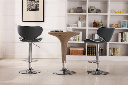 Masaccio Grey Leatherette Airlift Swivel Barstool Set of 2