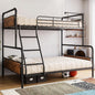 Twin Over Full Metal Bunk Bed Vintage Brown Space Saving