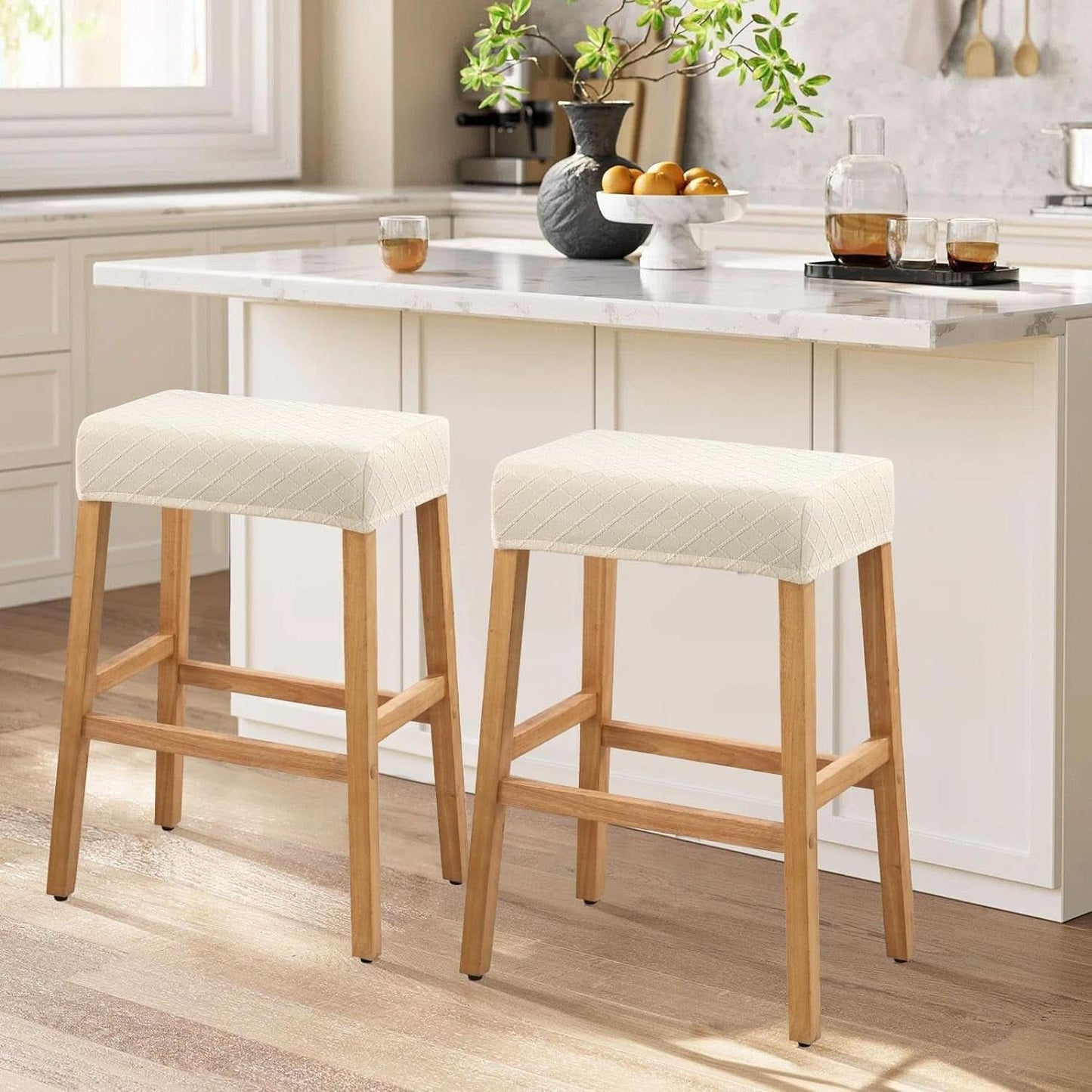 Rectangle Stool Covers 2 Pack Waterproof Stretch Bar Stools