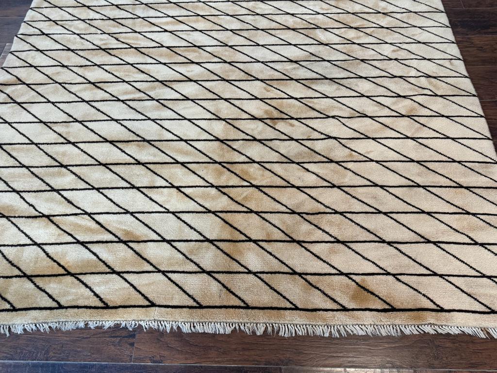 German Rug 7x10, Vintage Handmade Carpet, Contemporary