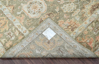 LoomBloom 8x10 Traditional Moss Hand Knotted Wool Turkish Oushak Oriental Rug