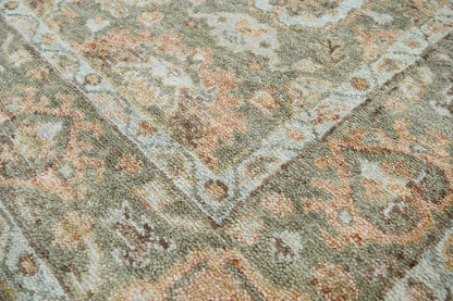 LoomBloom 8x10 Traditional Moss Hand Knotted Wool Turkish Oushak Oriental Rug