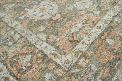LoomBloom 8x10 Traditional Moss Hand Knotted Wool Turkish Oushak Oriental Rug