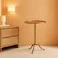 Antique Brass Martini Side Table Compact Raised Edge