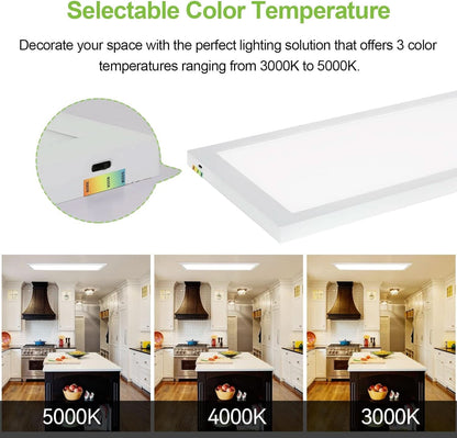 1X4 Ft Led Flat Panel Light Dimmable Selectable Color Temperature Ultra Slim Flush Mount Ceiling Lamp 4800 Lm 48W 2 Pack